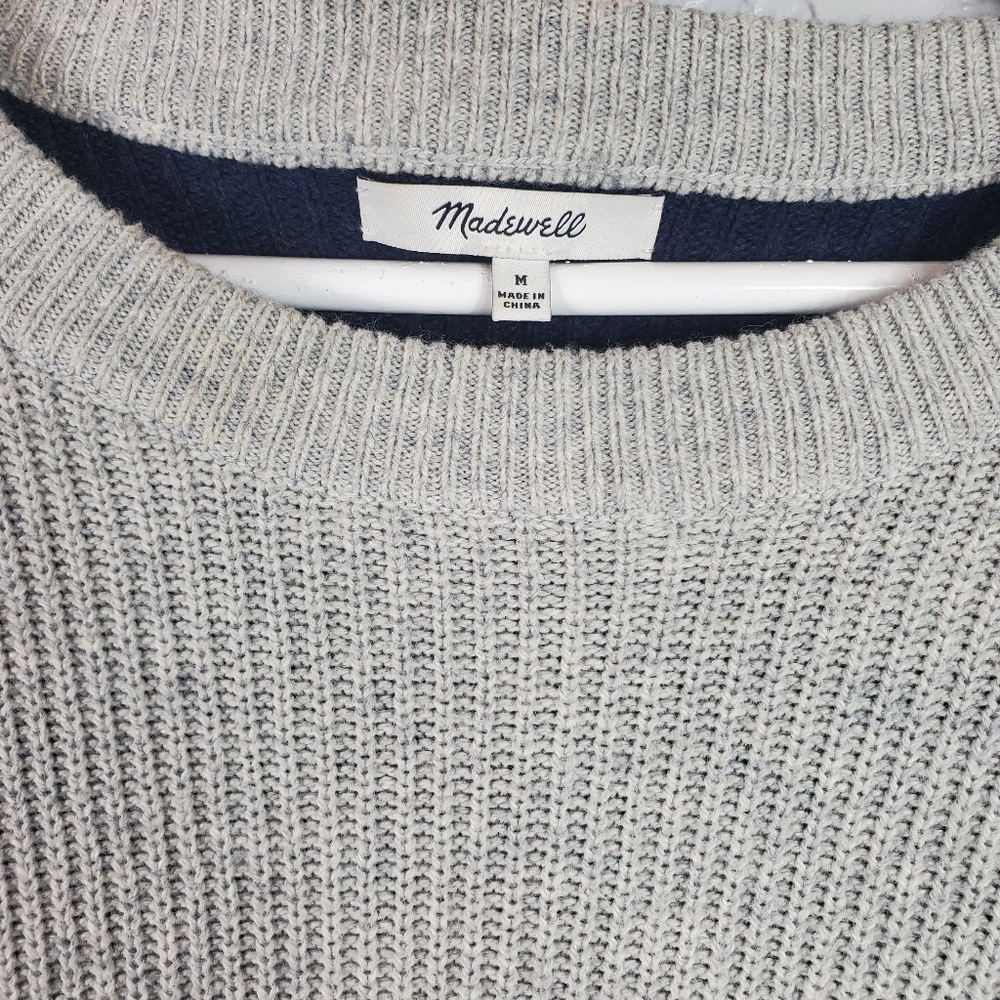 Madewell Boxy Navy Harper Rib Knit Women's Sweater - Picture 6 of 16